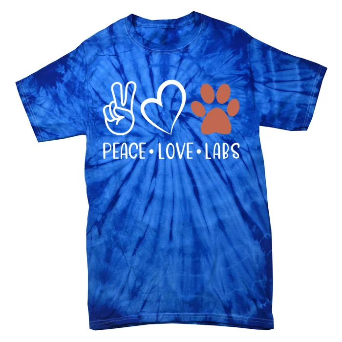 Peace Love Chocolate Labs Labrador Lab Mom Valentine's Day Gift Tie-Dye T-Shirt