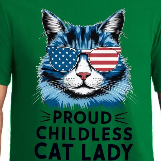 Proud Less Cat Lady Usa Flag Democrat Liberal Gift Pajama Set