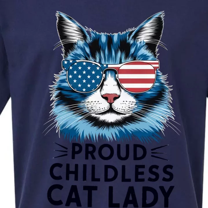 Proud Less Cat Lady Usa Flag Democrat Liberal Gift Sueded Cloud Jersey T-Shirt