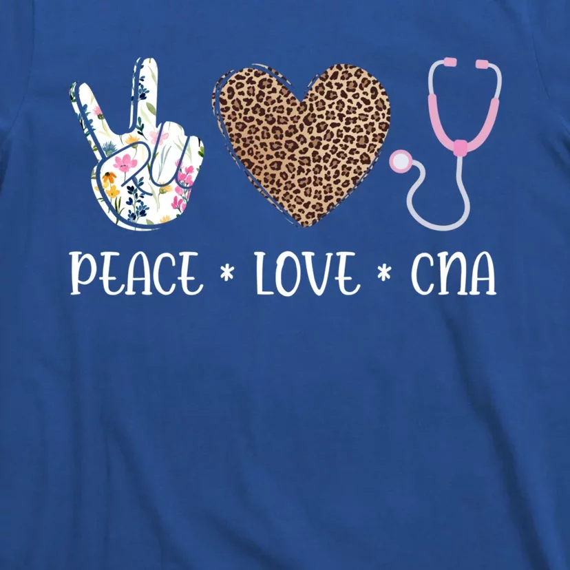 Peace Love Cna Certified Nurse Healthcare Worker Nursing Gift T-Shirt