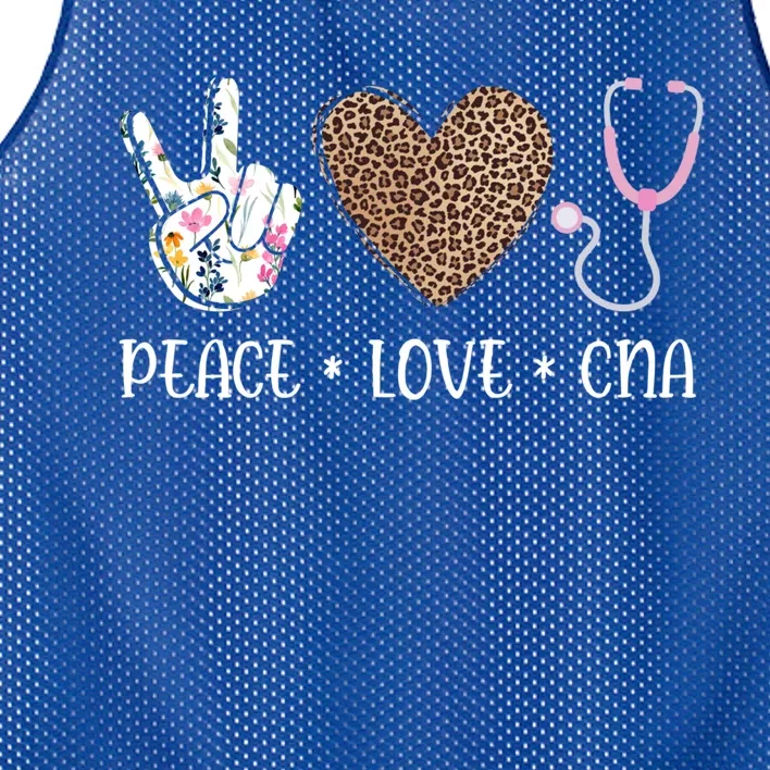 Peace Love Cna Certified Nurse Healthcare Worker Nursing Gift Mesh Reversible Basketball Jersey Tank