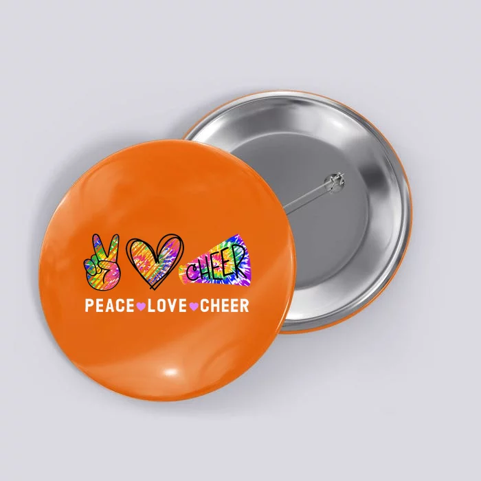 Peace Love Cheer Tie Dye Cheerleading for Cheerleader Cute Button