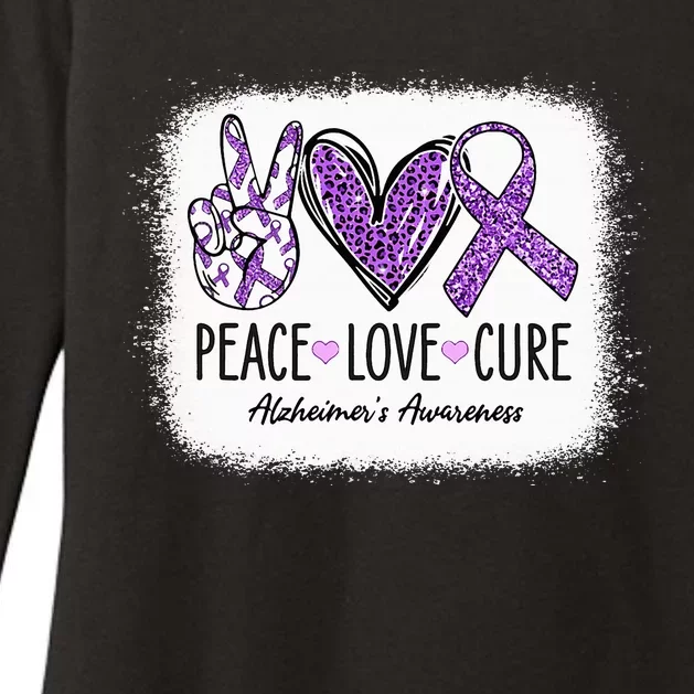 Peace Love Cure We Wear Purple For AlzheimerS Awareness Womens CVC Long Sleeve Shirt