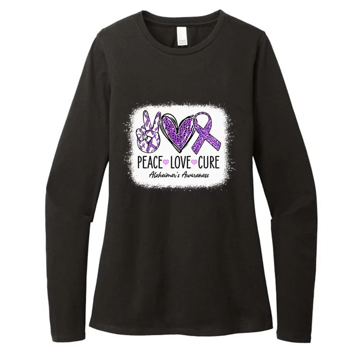 Peace Love Cure We Wear Purple For AlzheimerS Awareness Womens CVC Long Sleeve Shirt