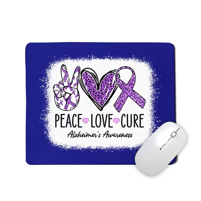 Peace Love Cure We Wear Purple For AlzheimerS Awareness Mousepad