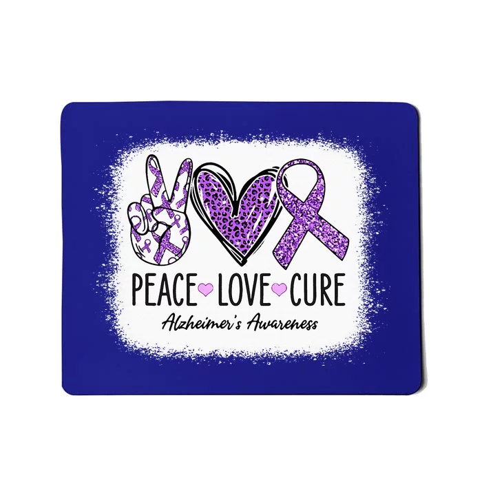 Peace Love Cure We Wear Purple For AlzheimerS Awareness Mousepad