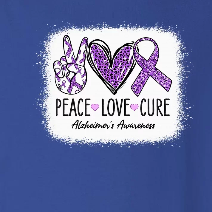 Peace Love Cure We Wear Purple For AlzheimerS Awareness Toddler Long Sleeve Shirt