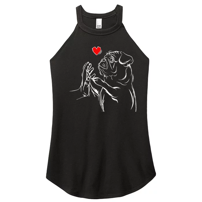 Pug Love Cute Dog Lover Owner Funny Gift Women’s Perfect Tri Rocker Tank