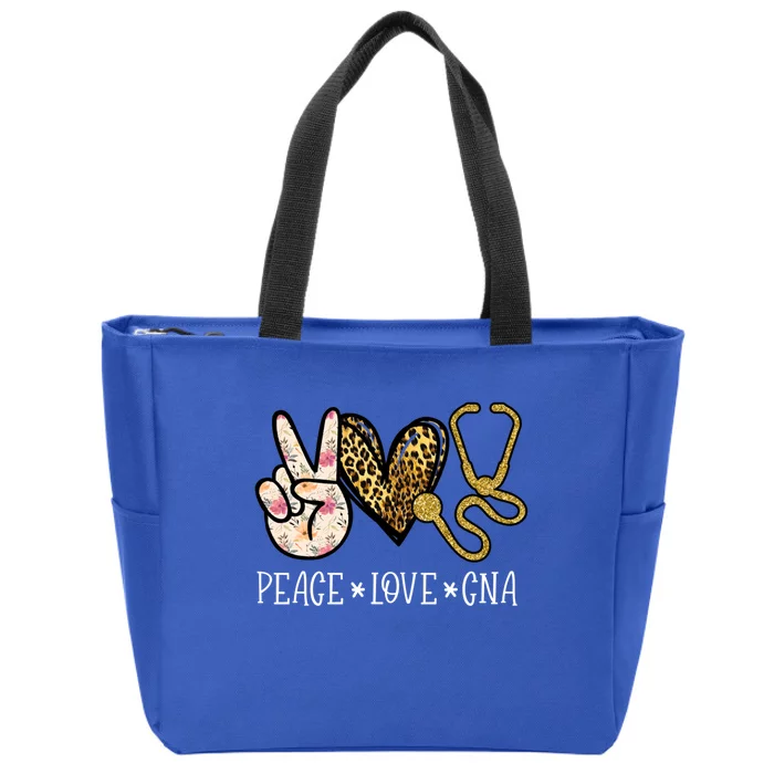 Peace Love Cna Nurse Nurselife Certified Nursing Assistant Gift Zip Tote Bag