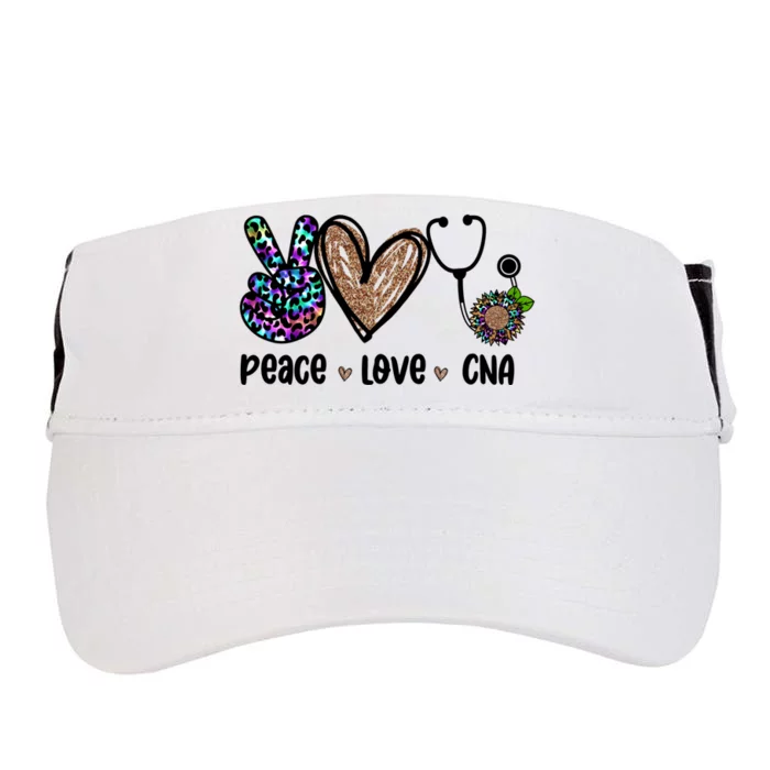 Peace Love Cna Nurse Nurse Life Certified Nursing Assistant Gift Adult Drive Performance Visor