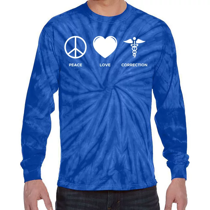 Peace Love Correction Prison Nursing Gift Tie-Dye Long Sleeve Shirt