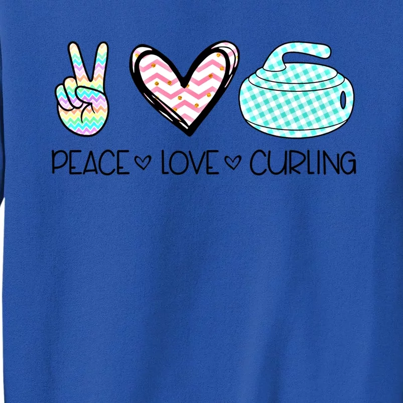 Peace Love Curling Cute Design Teen Gift Sweatshirt