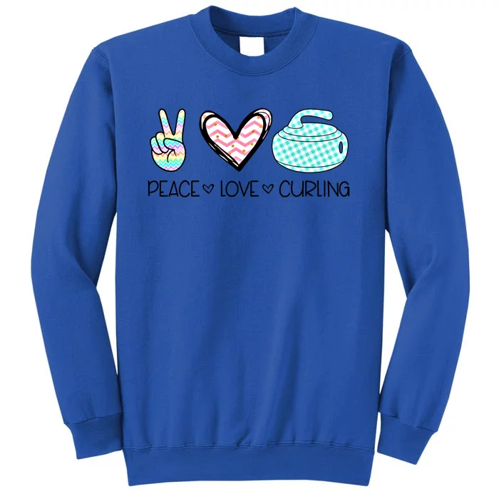 Peace Love Curling Cute Design Teen Gift Sweatshirt