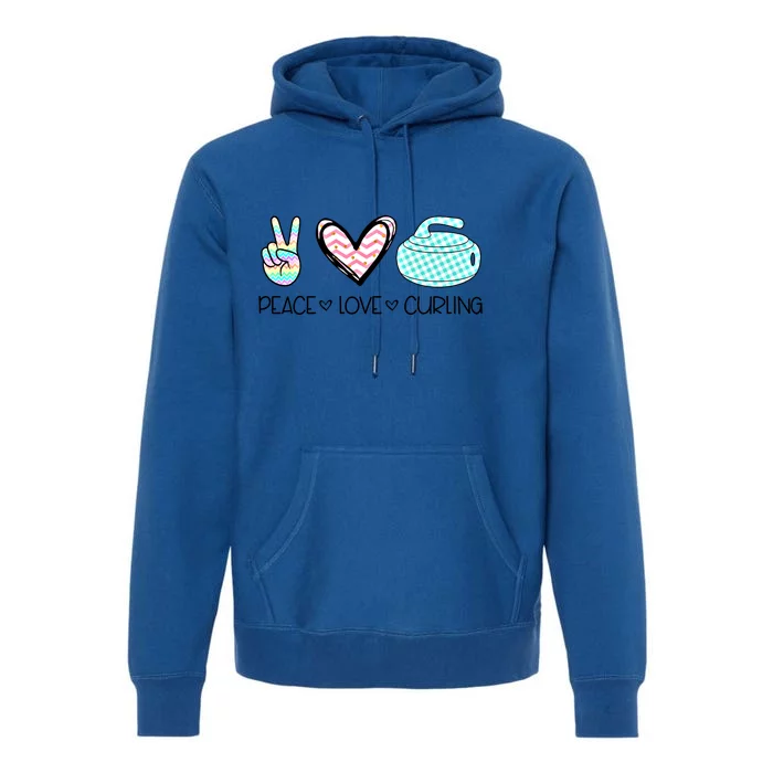 Peace Love Curling Cute Design Teen Gift Premium Hoodie