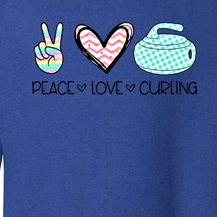 Peace Love Curling Cute Design Teen Gift Toddler Sweatshirt