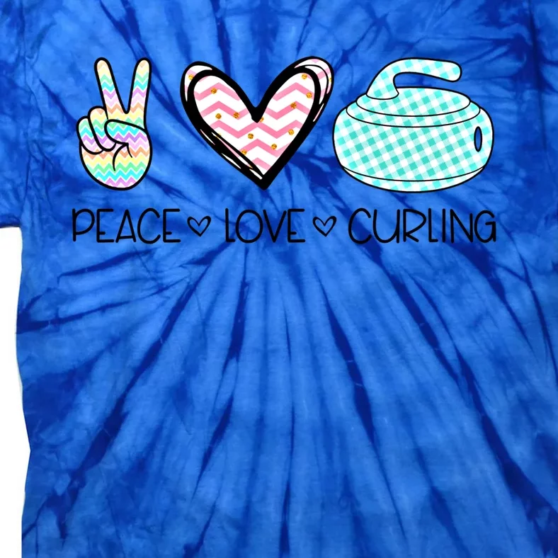 Peace Love Curling Cute Design Teen Gift Tie-Dye T-Shirt