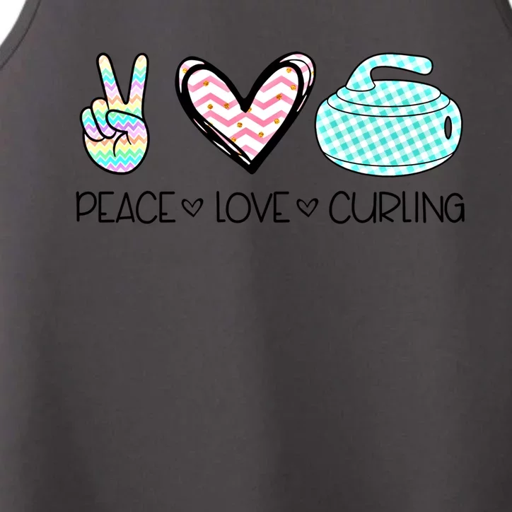 Peace Love Curling Cute Design Teen Gift Performance Tank