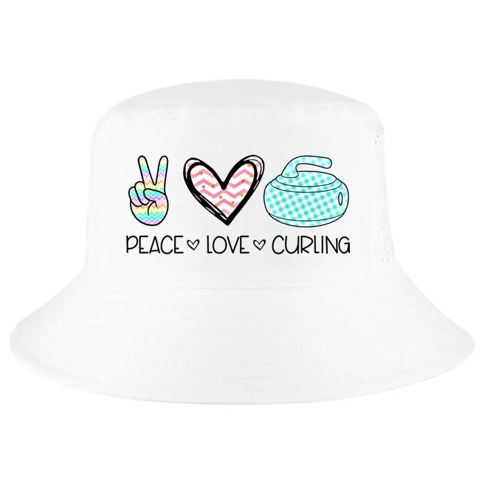 Peace Love Curling Cute Design Teen Gift Cool Comfort Performance Bucket Hat