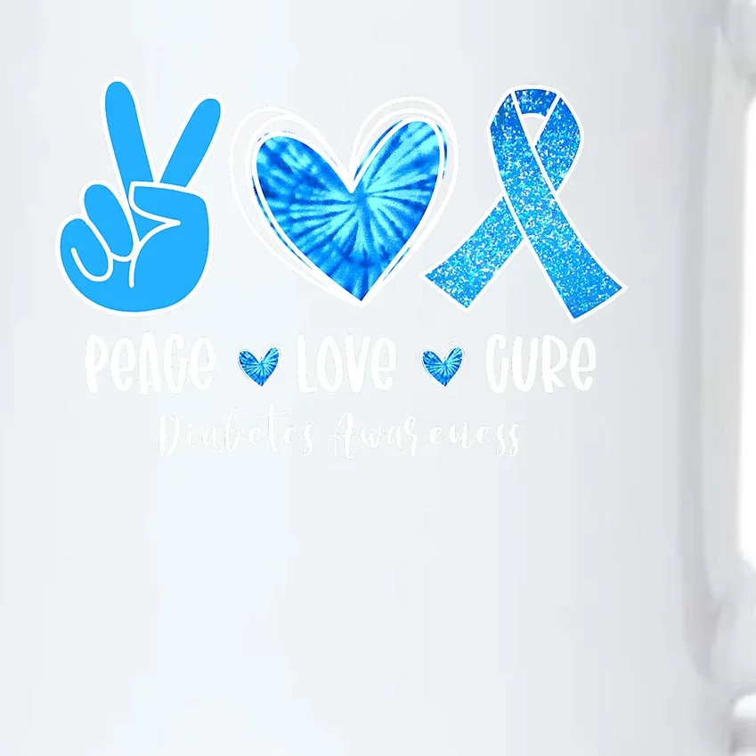 Peace Love Cure Diabetes Awareness Motivation Black Color Changing Mug