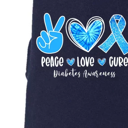 Peace Love Cure Diabetes Awareness Motivation Doggie 3-End Fleece Hoodie