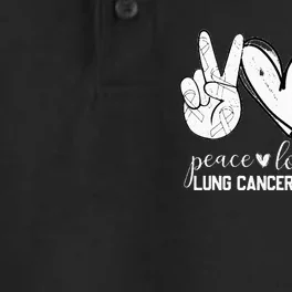 Peace Love Cure Lung Cancer Awareness Dry Zone Grid Performance Polo