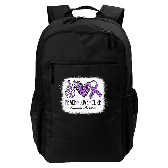 Peace Love Cure We Wear Purple For AlzheimerS Awareness Gift Daily Commute Backpack