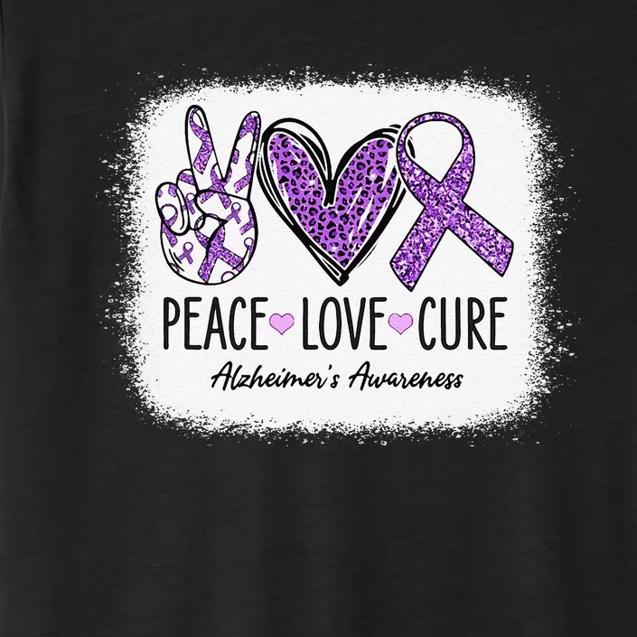 Peace Love Cure We Wear Purple For AlzheimerS Awareness Gift ChromaSoft Performance T-Shirt