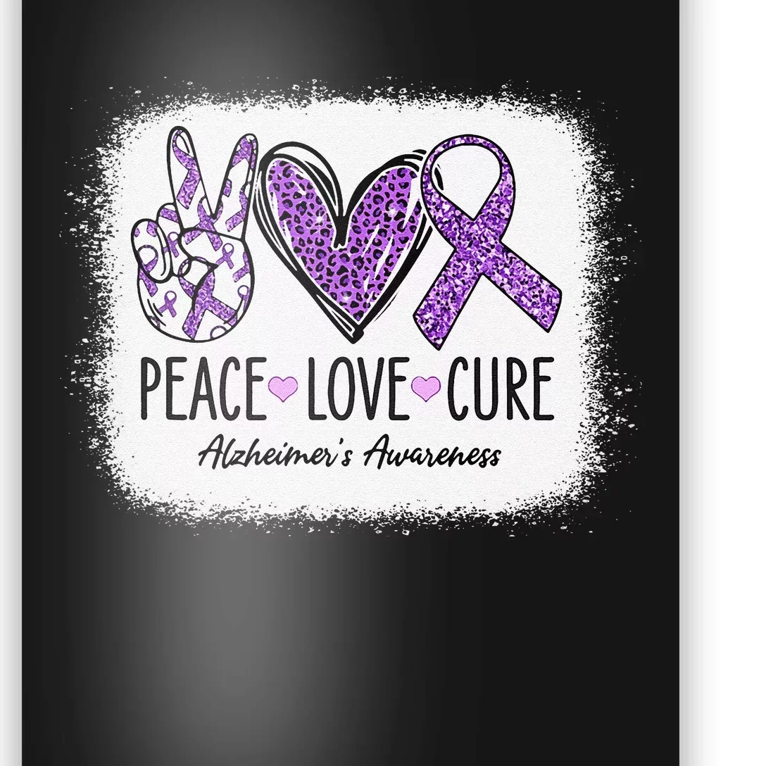 Peace Love Cure We Wear Purple For AlzheimerS Awareness Gift Poster