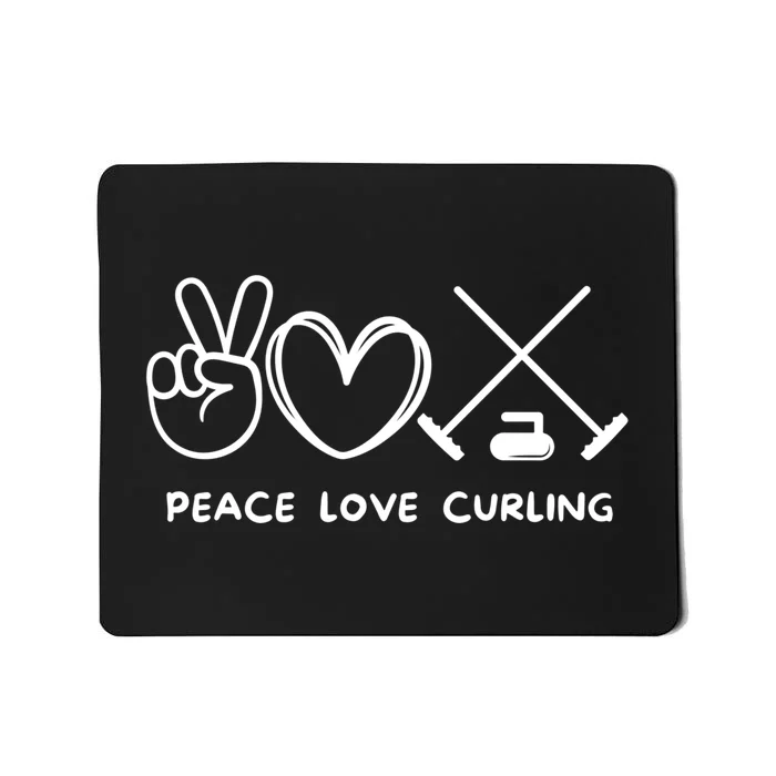 Peace Love Curling Retro Curling Lover Sport Lover Funny Gift Mousepad