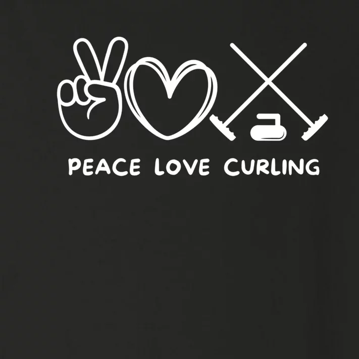 Peace Love Curling Retro Curling Lover Sport Lover Funny Gift Toddler Long Sleeve Shirt