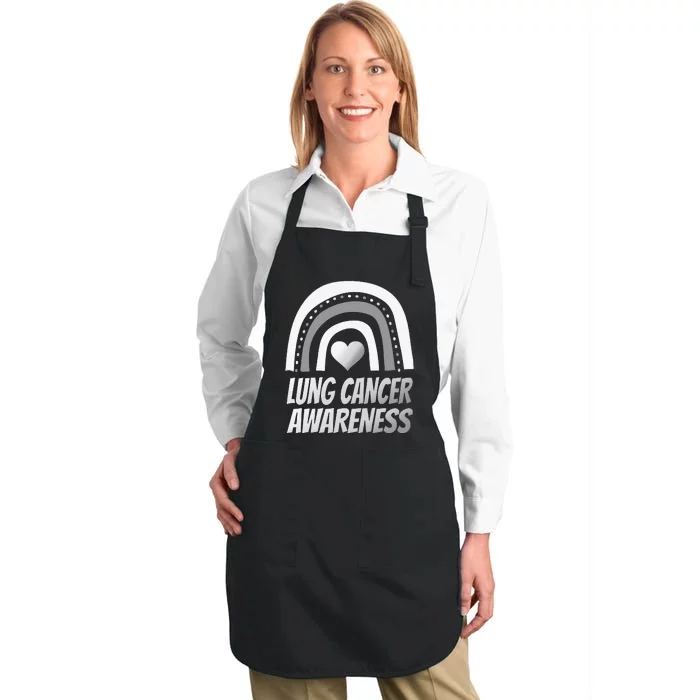 Proud Lung Cancer Rainbow Warrior Survivor Full-Length Apron With Pocket