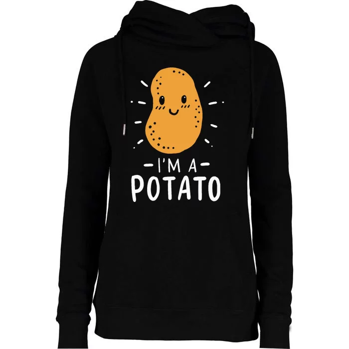 Potato Lazy Costume Halloween Vegan Kawaii Womens Funnel Neck Pullover Hood