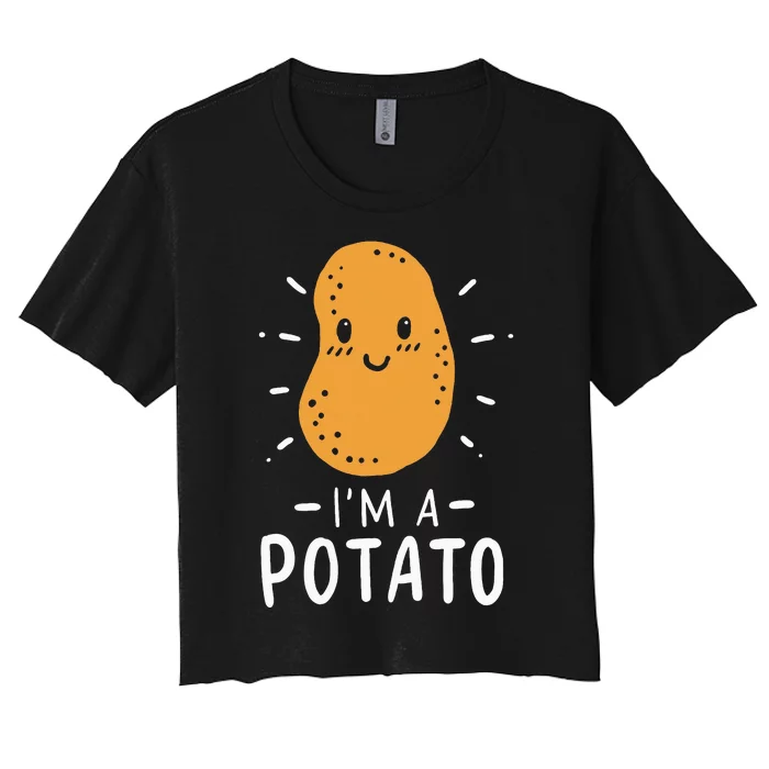 Potato Lazy Costume Halloween Vegan Kawaii Women's Crop Top Tee