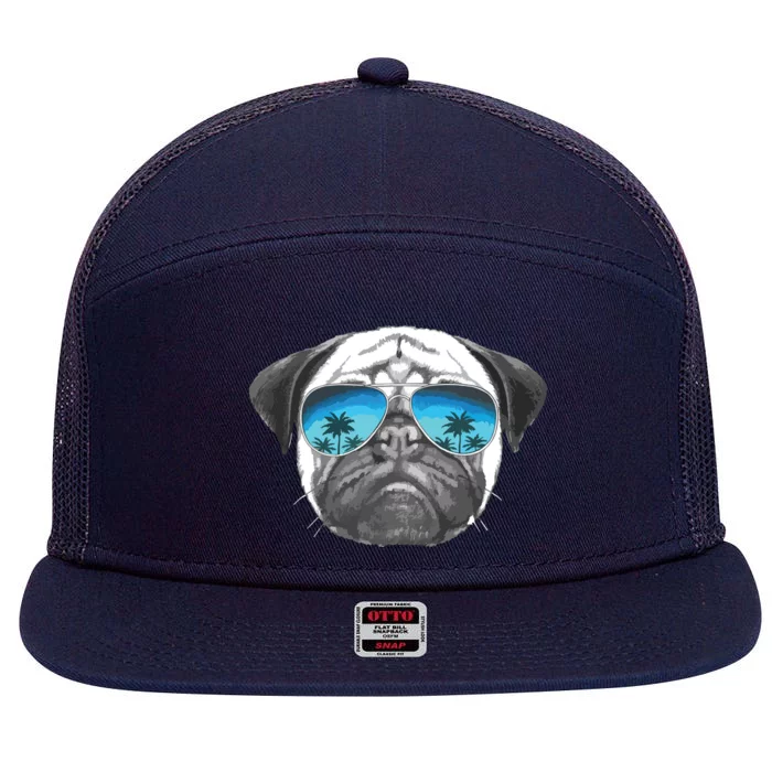 Pug Lover Cute Pug Funny Pug Owner Pug 7 Panel Mesh Trucker Snapback Hat