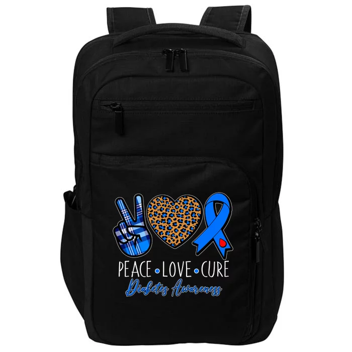 Peace Love Cure Diabetes Awareness Impact Tech Backpack