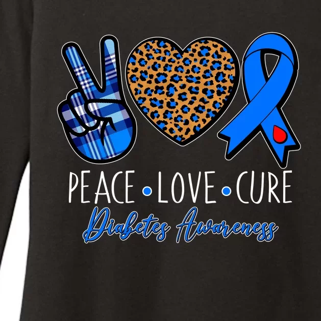 Peace Love Cure Diabetes Awareness Womens CVC Long Sleeve Shirt