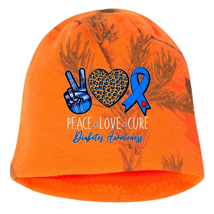 Peace Love Cure Diabetes Awareness Kati - Camo Knit Beanie