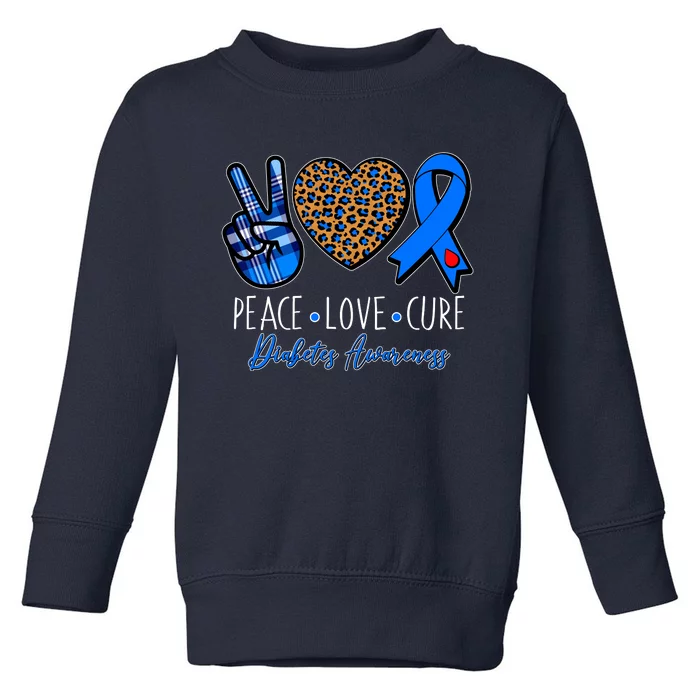 Peace Love Cure Diabetes Awareness Toddler Sweatshirt