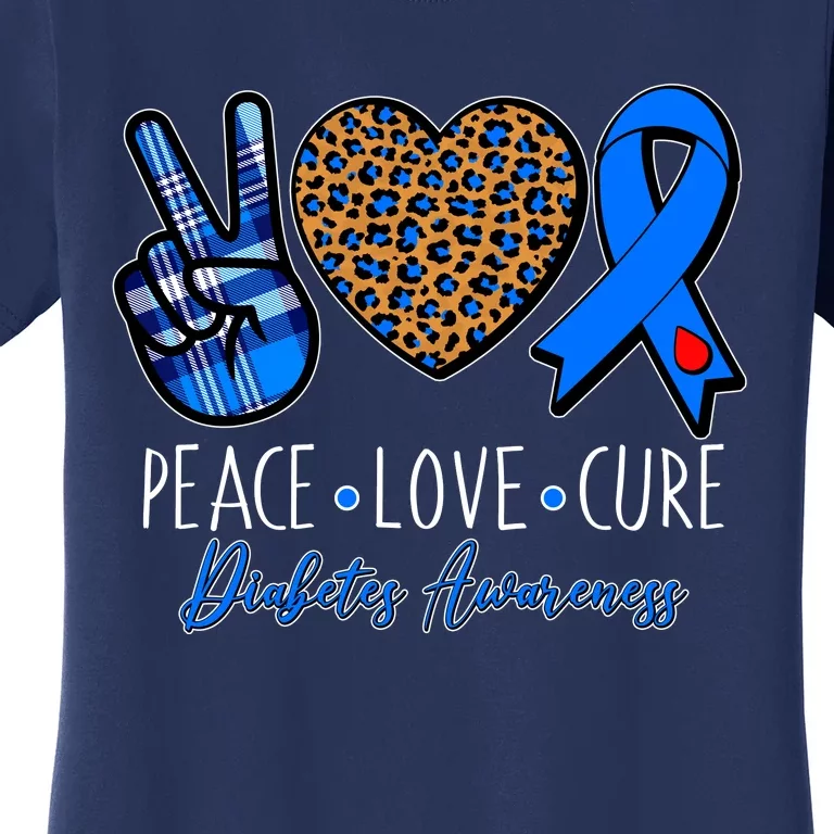 Peace Love Cure Diabetes Awareness Women's T-Shirt