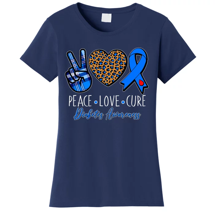 Peace Love Cure Diabetes Awareness Women's T-Shirt