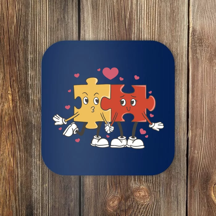 Puzzle Love Cartoon Coaster