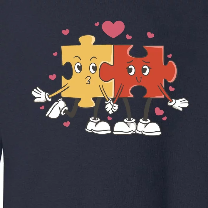 Puzzle Love Cartoon Toddler Sweatshirt