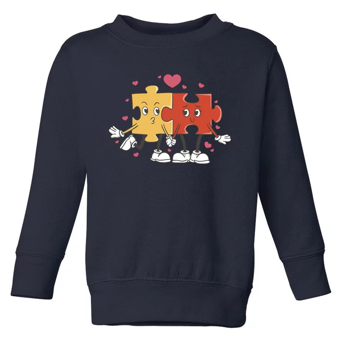 Puzzle Love Cartoon Toddler Sweatshirt