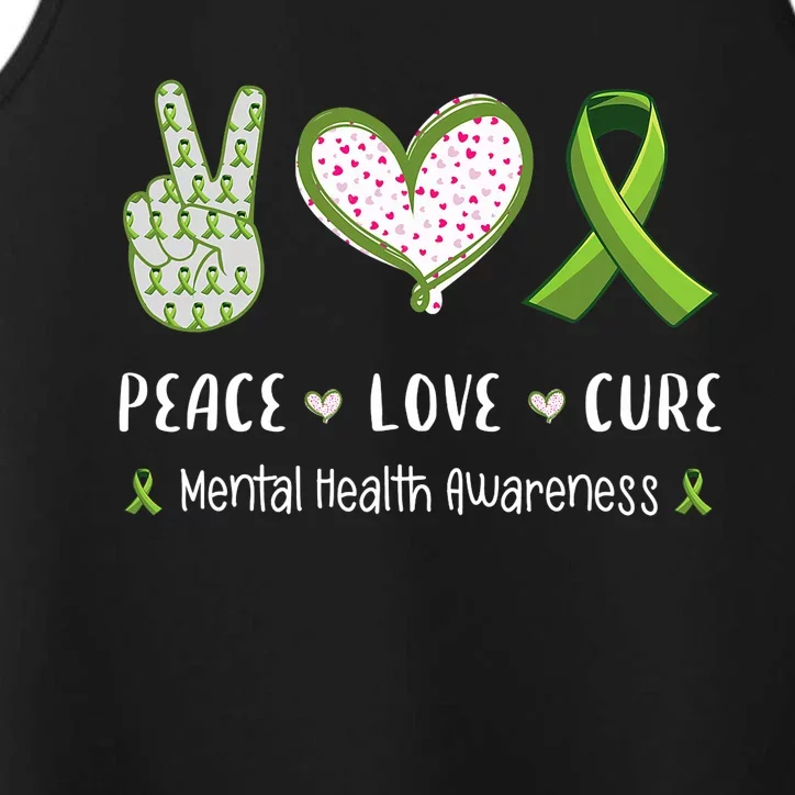 Peace Love Cure Mental Health Awareness Performance Tank