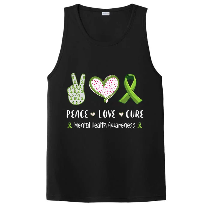 Peace Love Cure Mental Health Awareness Performance Tank