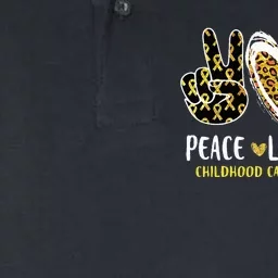 Peace Love Cure Childhood Cancer Awareness Leopart Heart Softstyle Adult Sport Polo