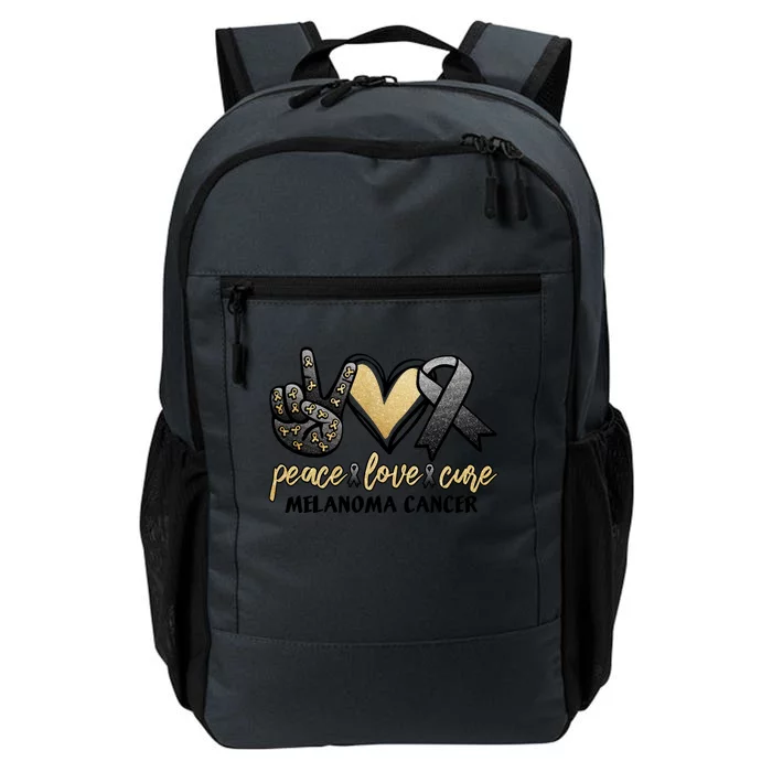 Peace Love Cure Melanoma Cancer Awareness Daily Commute Backpack