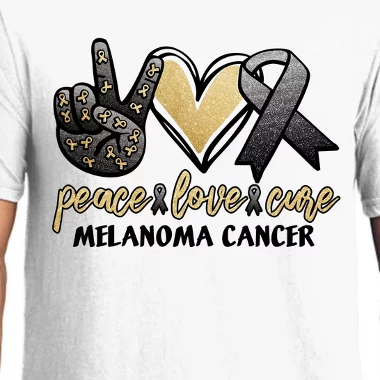 Peace Love Cure Melanoma Cancer Awareness Pajama Set