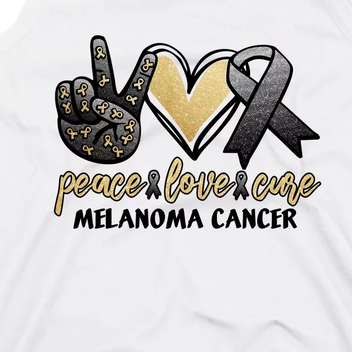 Peace Love Cure Melanoma Cancer Awareness Tank Top