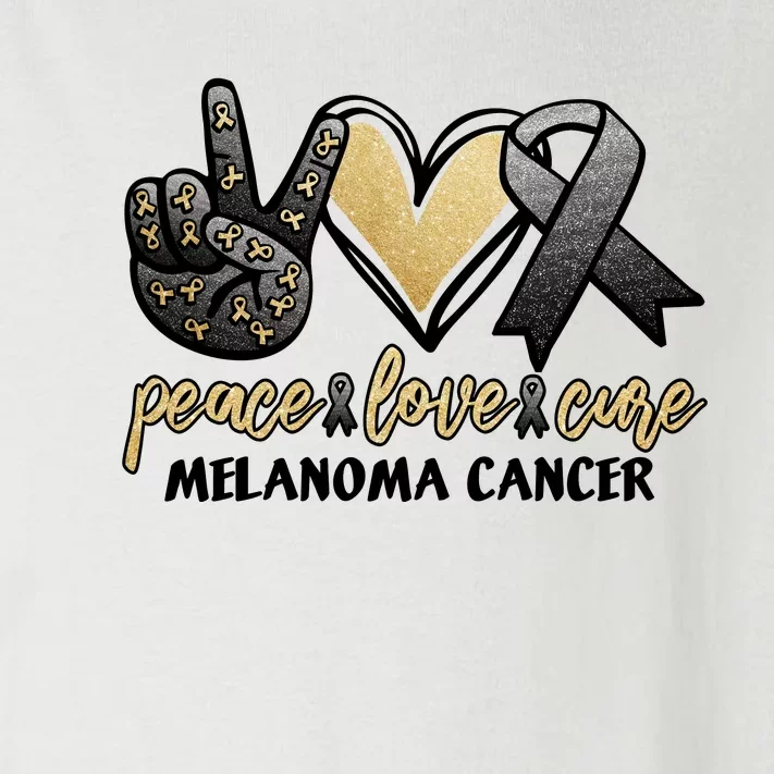 Peace Love Cure Melanoma Cancer Awareness Toddler Long Sleeve Shirt